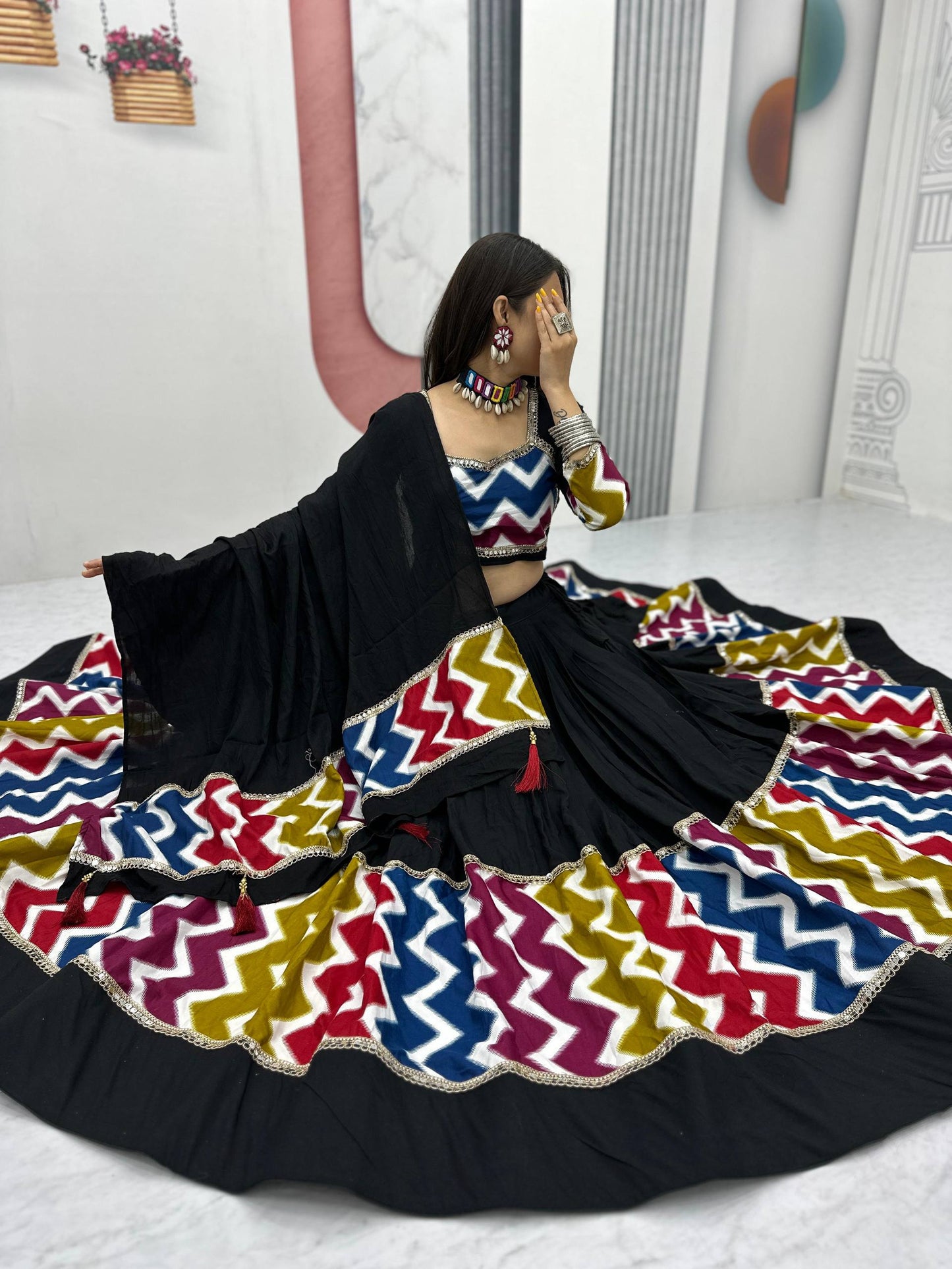 Navratri Special Pure Cotton Lehenga Choli single available wholesale