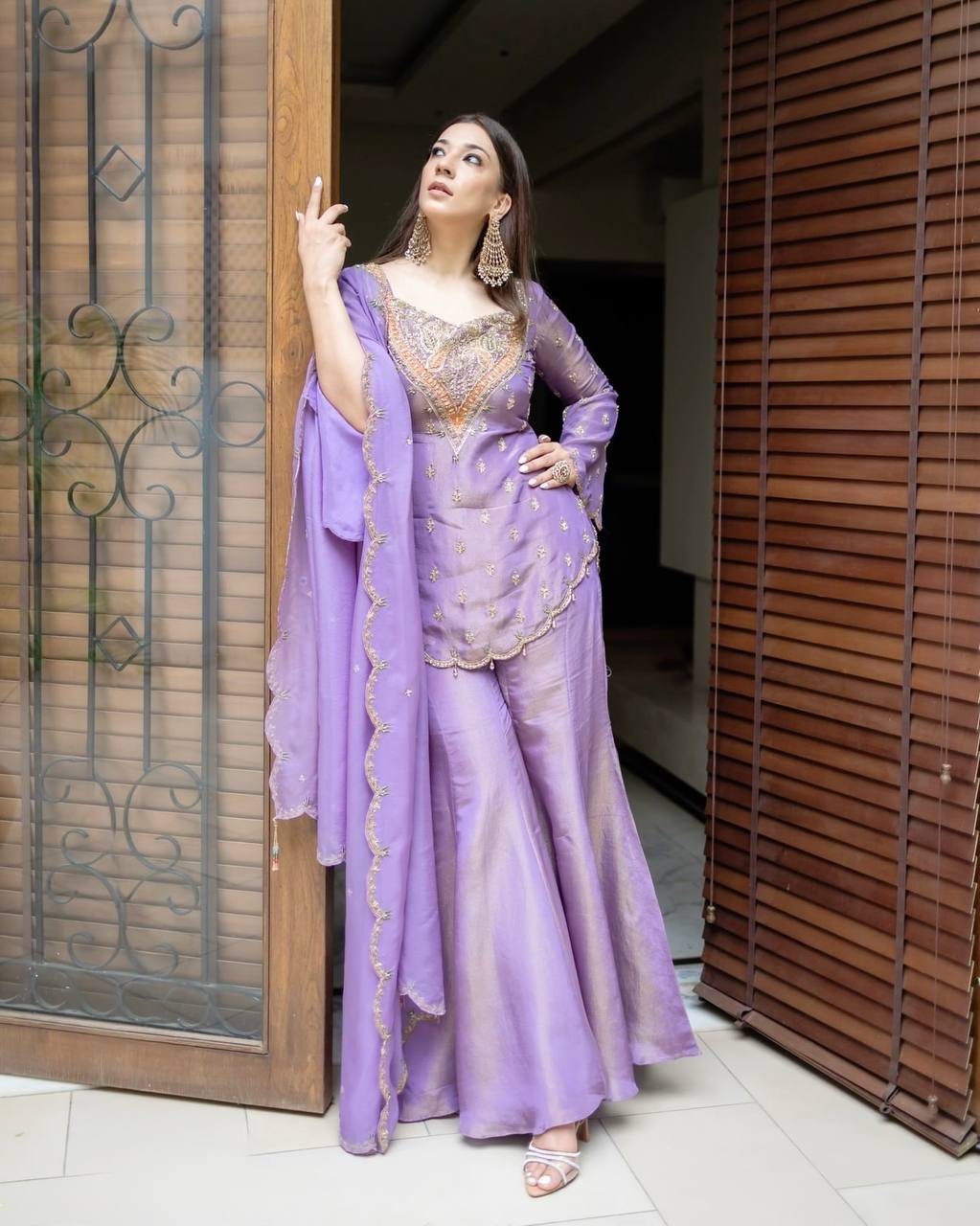 Designer Collection In simar silk With Embroidery Work Top-Bottom And Dupatta Set Fully Stitched Ready To Wear  single available wholesale