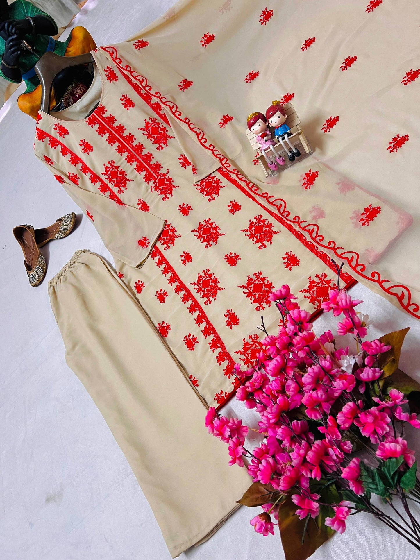 ENHANCE THE BEAUTY OF YOUR WARDROBE WITH THIS NEWLY LAUNCHED KURTI-PANT SET single available wholesale
