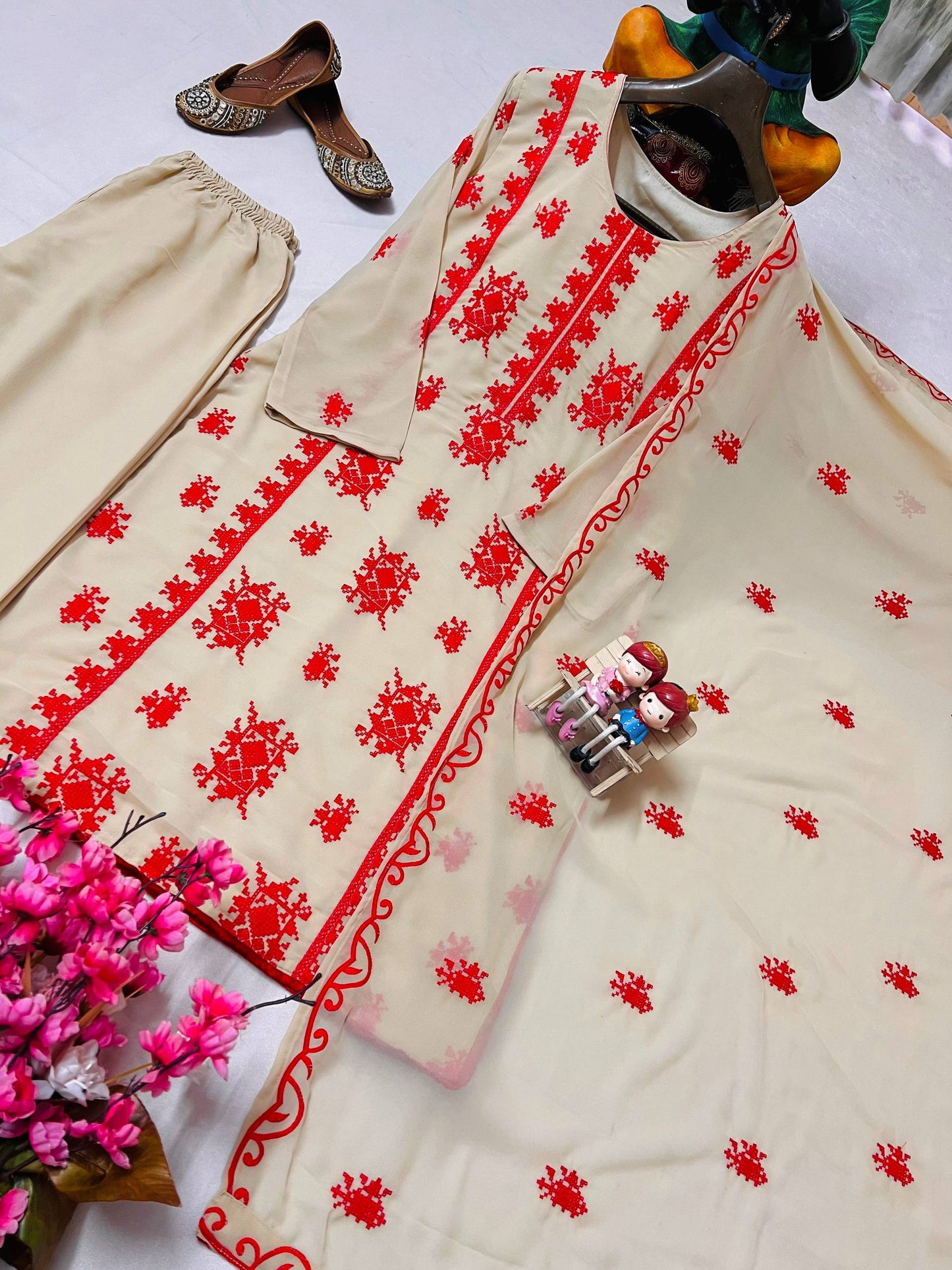 ENHANCE THE BEAUTY OF YOUR WARDROBE WITH THIS NEWLY LAUNCHED KURTI-PANT SET single available wholesale