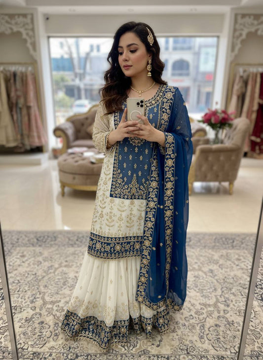 ENHANCE THE BEAUTY OF YOUR WARDROBE WITH THIS NEWLY LAUNCHED KURTI & SHARARA SET