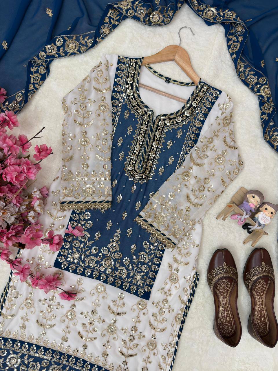 ENHANCE THE BEAUTY OF YOUR WARDROBE WITH THIS NEWLY LAUNCHED KURTI & SHARARA SET