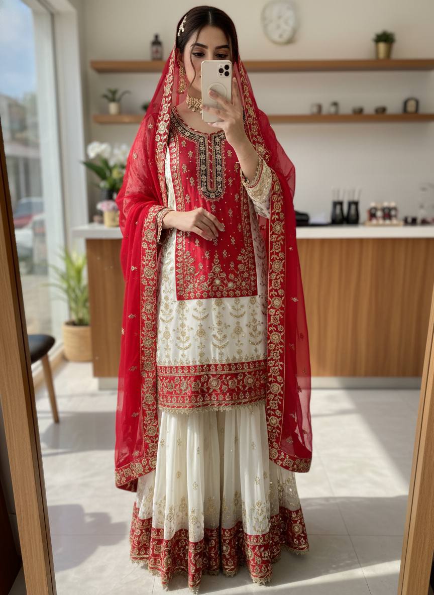 ENHANCE THE BEAUTY OF YOUR WARDROBE WITH THIS NEWLY LAUNCHED KURTI & SHARARA SET