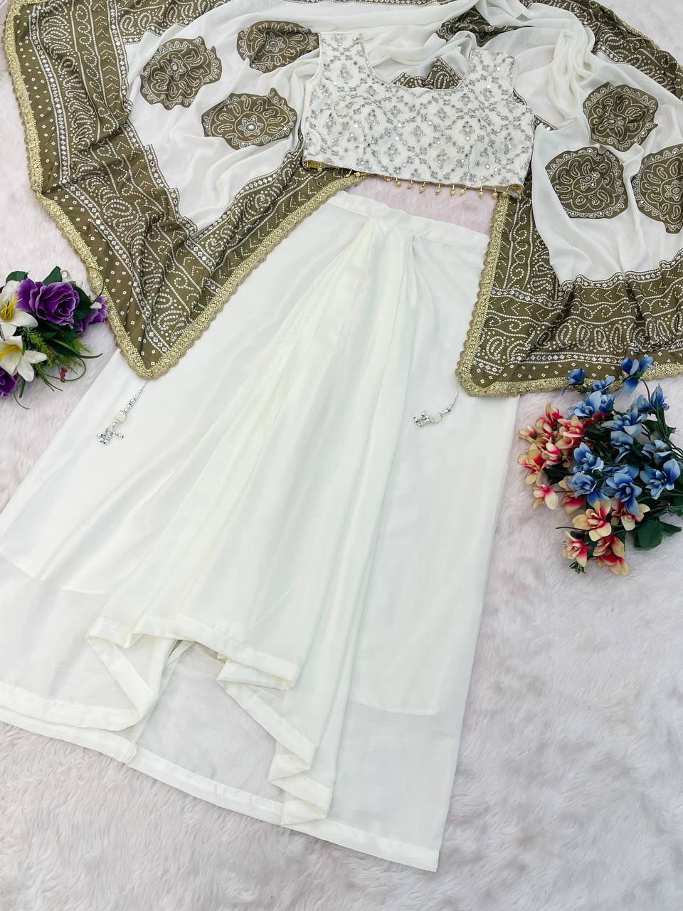 Get festive ready in our new Indowestern three piece set with embroidery With Real Mirror Work detailing  single available wholesale