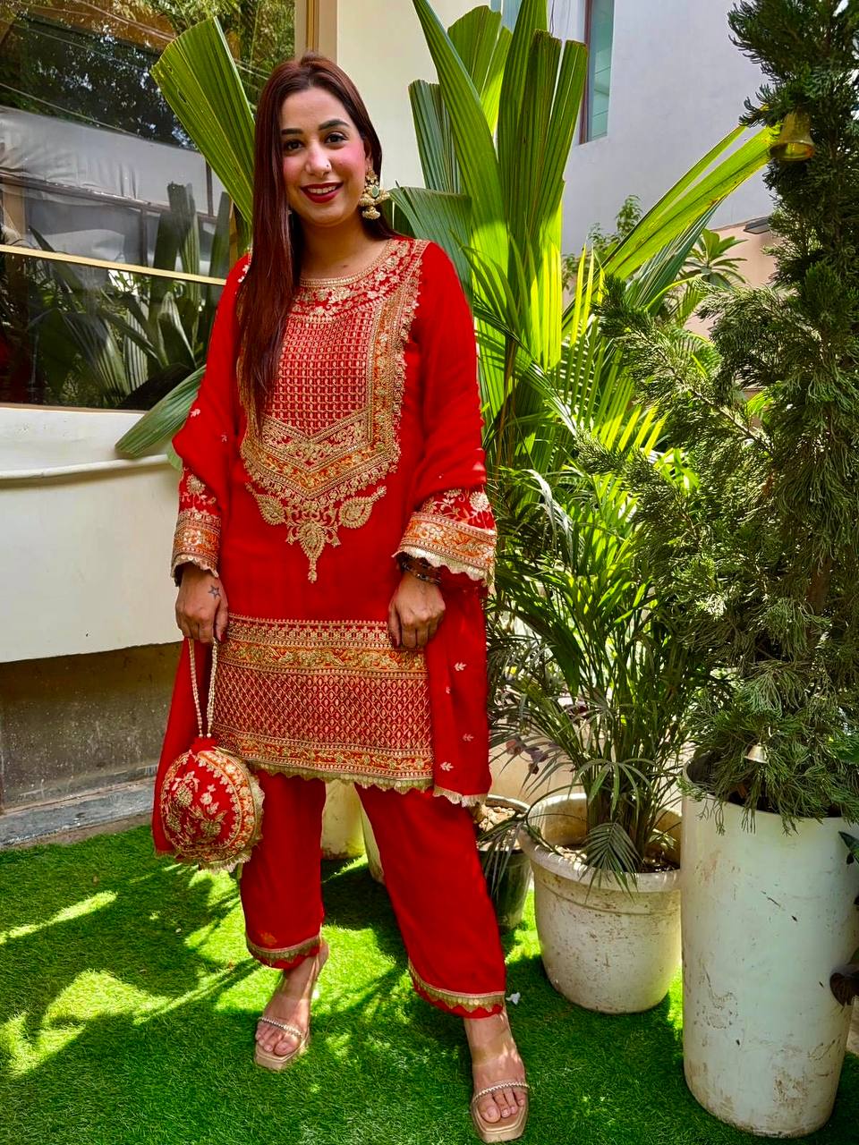 Heavy Faux Georgette With Full Heavy Embroidery Sequence Work single available wholesale