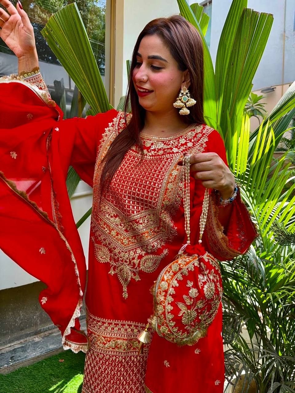 Heavy Faux Georgette With Full Heavy Embroidery Sequence Work single available wholesale
