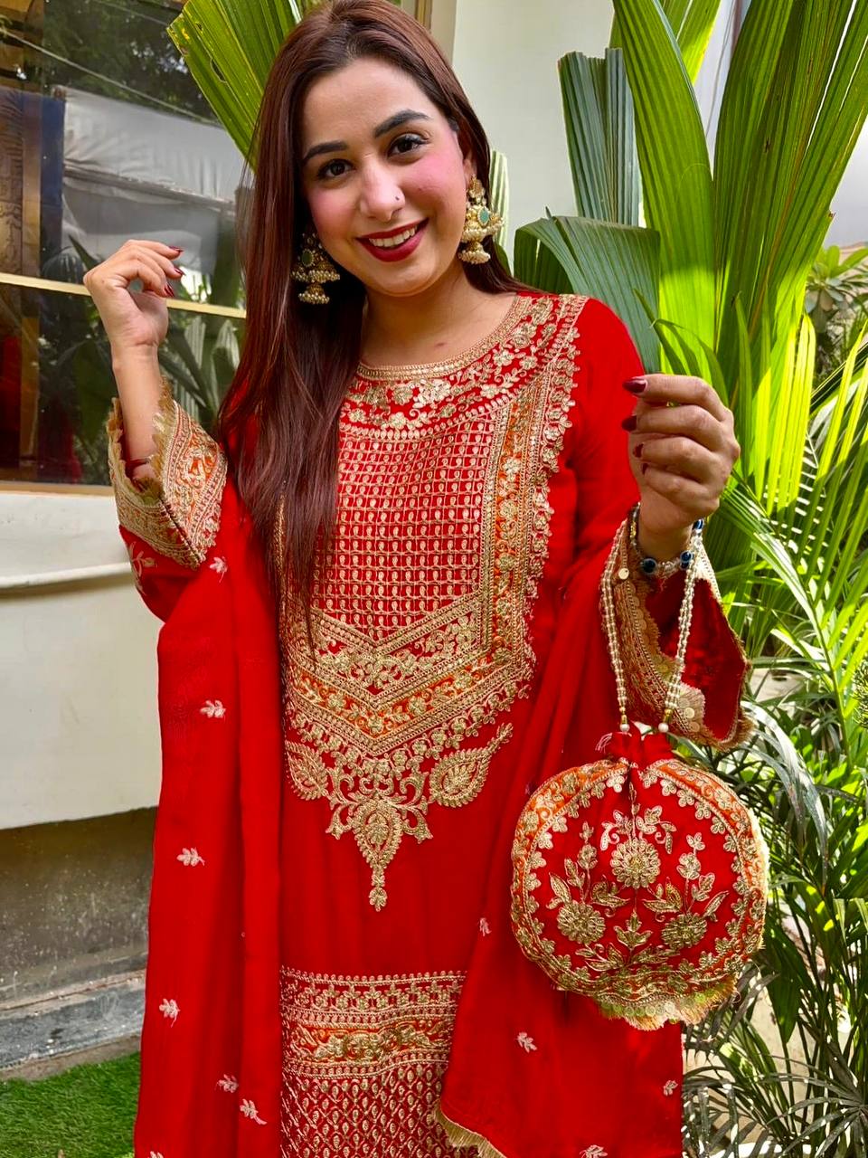 Heavy Faux Georgette With Full Heavy Embroidery Sequence Work single available wholesale