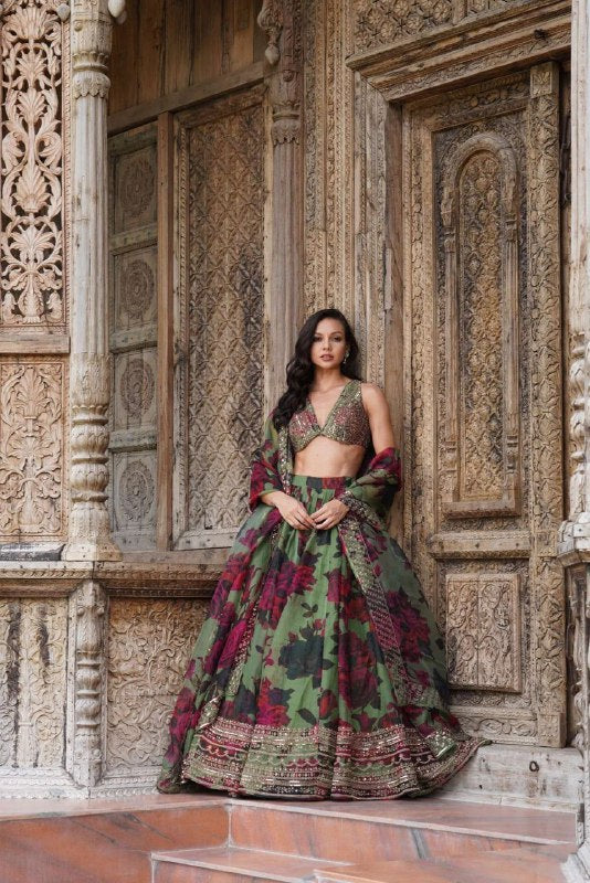 Hevay Boutiq Collection Lehengha details Tabby Orgnza with Digital print