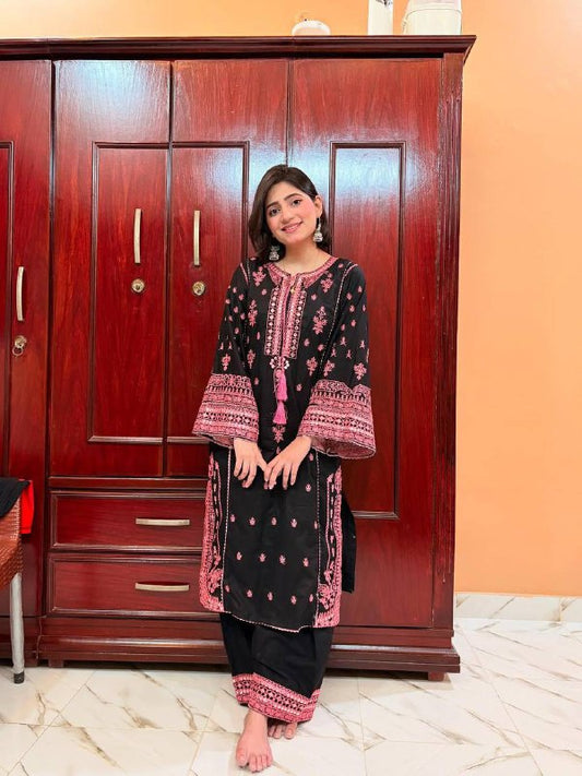 DESIGNER WEAR EXCLUSIVE SUIT IN EMBROIDERED WITH REAL MIRROR WORKED ROMAN SILK FABRIC TOP AND PANT WITH DUPATTA PAIR  single available wholesale
