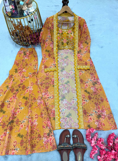 Bollywood Indo Western Koti Plazo & Blouse Collection