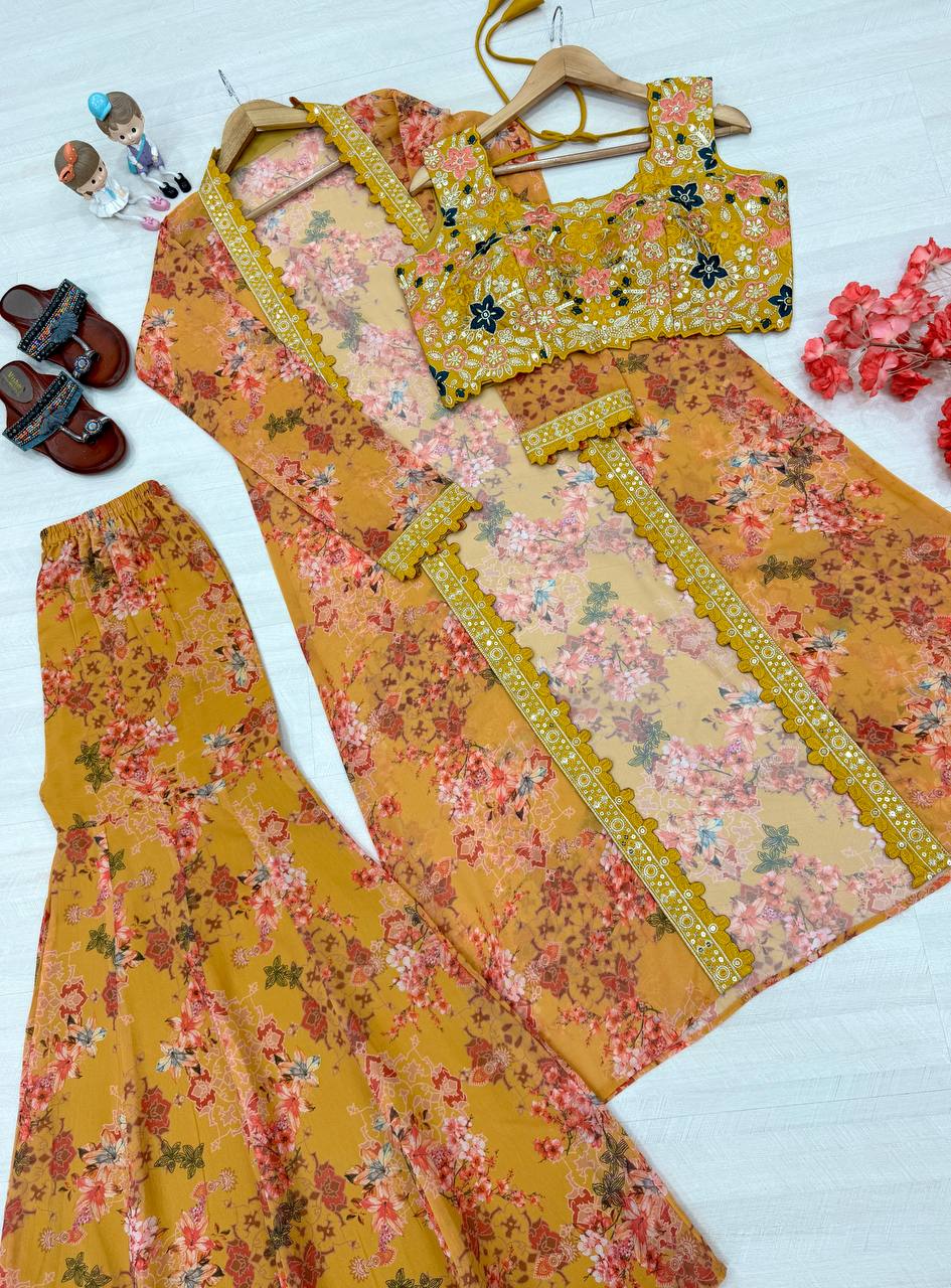 Bollywood Indo Western Koti Plazo & Blouse Collection