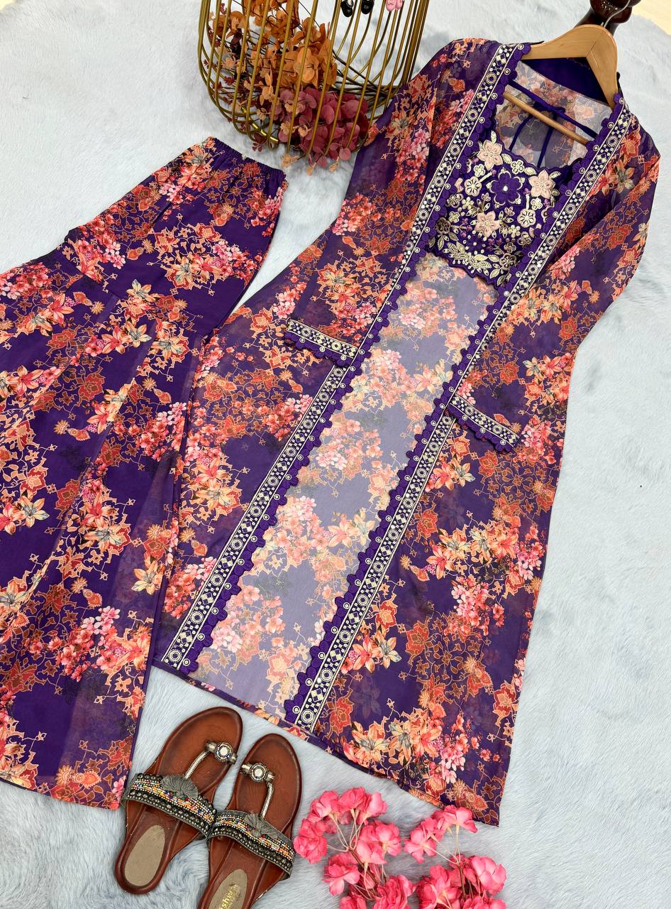 Bollywood Indo Western Koti Plazo & Blouse Collection