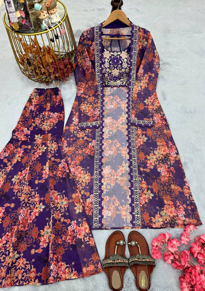 Bollywood Indo Western Koti Plazo & Blouse Collection