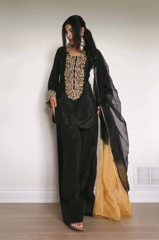 Đěsigner Party Wear Look top with farshi plazzo single available wholesale