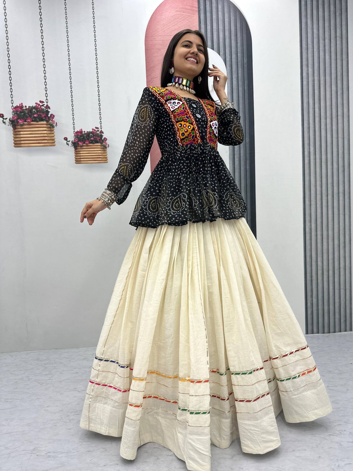 Navratri Special Lehenga Choli with 6 meter Big Flair single available wholesale