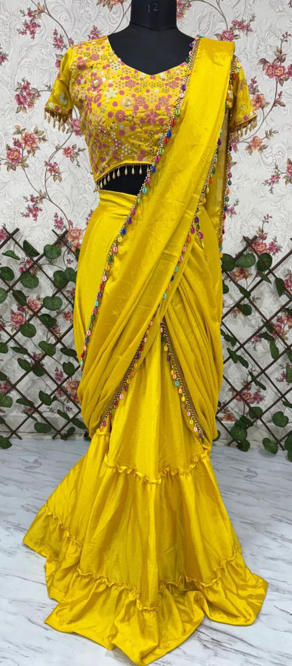 Most Beautiful Latest Full Stitched Lehenga Saree Collection