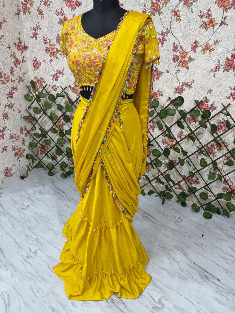 Most Beautiful Latest Full Stitched Lehenga Saree Collection
