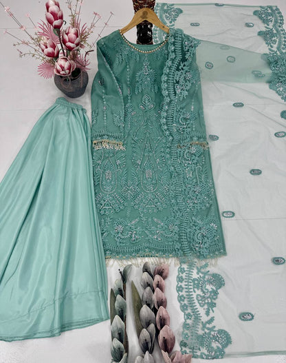 DESIGNER WEAR HEAVY EMBROIDERY CHINE SEQUENCE PARTY WEAR COLLECTION single available wholesale