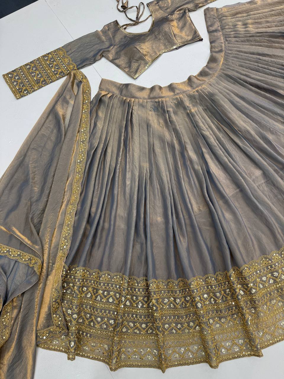 BRIDAL WEAR HEAVY FENDI EMBROIDERY CODING SEQUENCE WORK LEHENGAS CHOLI