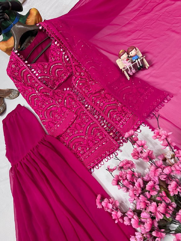 ENHANCE THE BEAUTY OF YOUR WARDROBE WITH THIS NEWLY LAUNCHED _INDOWESTERN SHARARA-SET single available wholesale