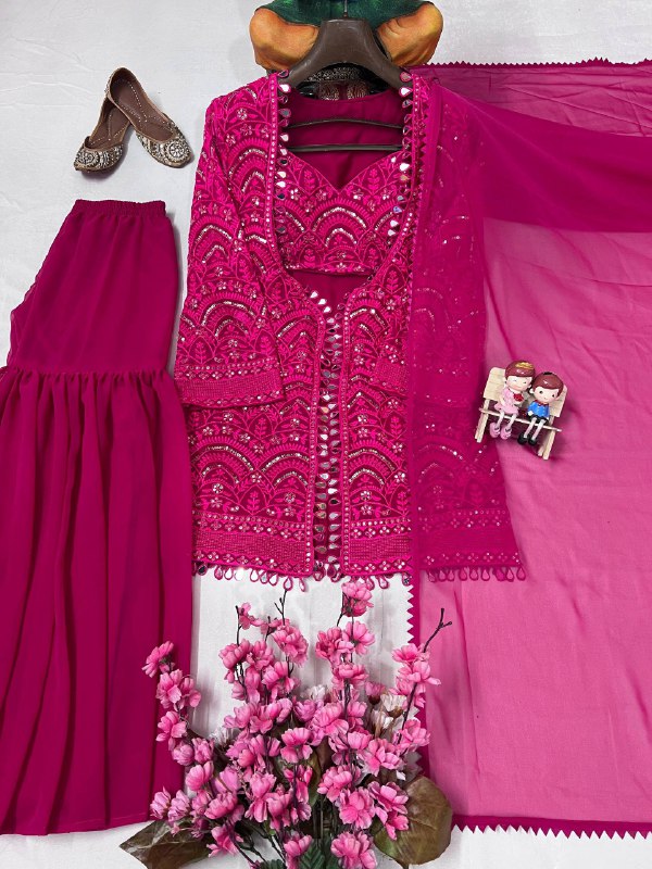 ENHANCE THE BEAUTY OF YOUR WARDROBE WITH THIS NEWLY LAUNCHED _INDOWESTERN SHARARA-SET single available wholesale