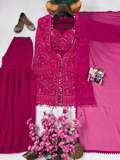 ENHANCE THE BEAUTY OF YOUR WARDROBE WITH THIS NEWLY LAUNCHED _INDOWESTERN SHARARA-SET single available wholesale
