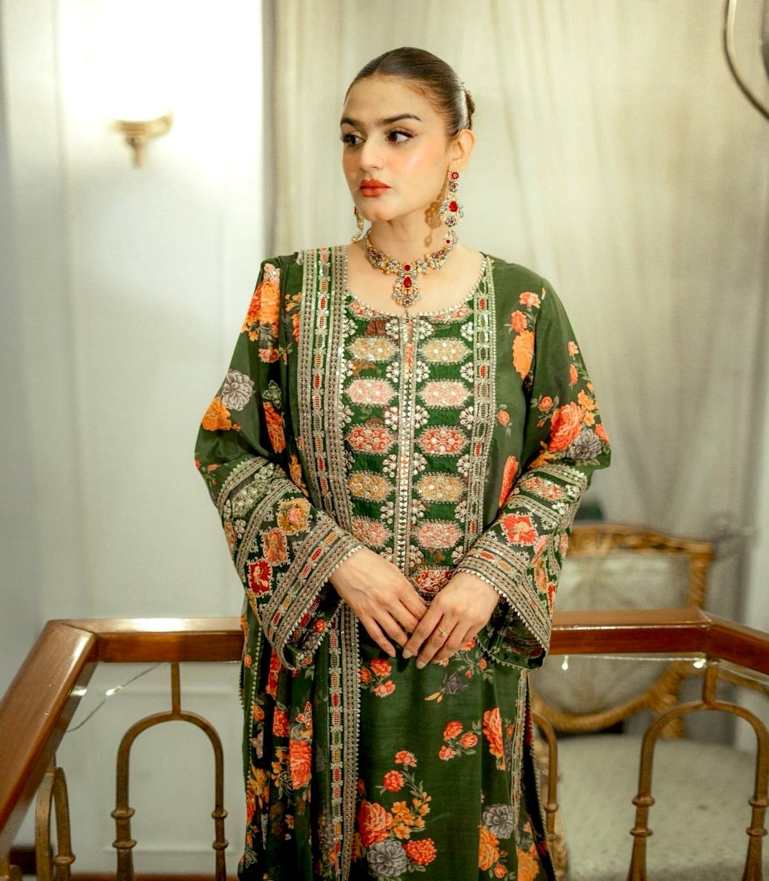 Đěsigner Party Wear Look Pur Chinon Silk Top Bottom & Dupatta Set  single available wholesale