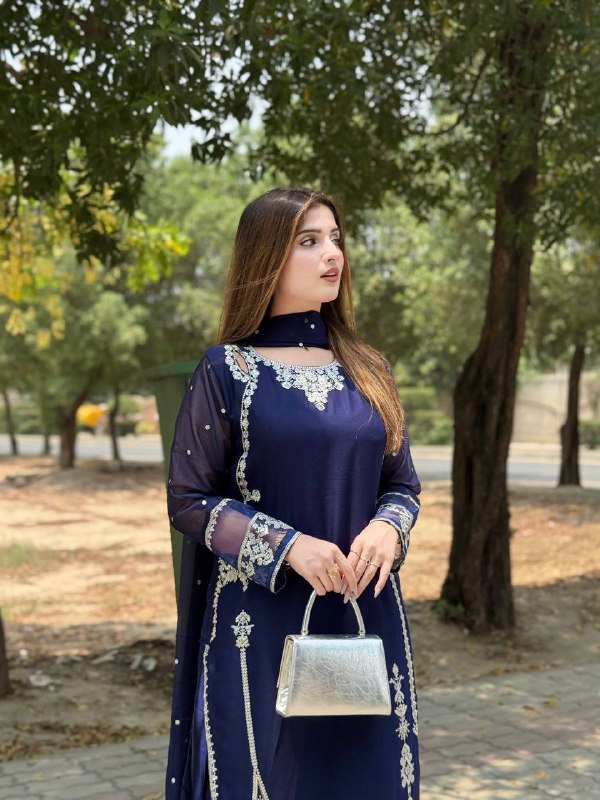 Elegant Embroidered Sequence Work Designer Three Piece Set single available wholesale