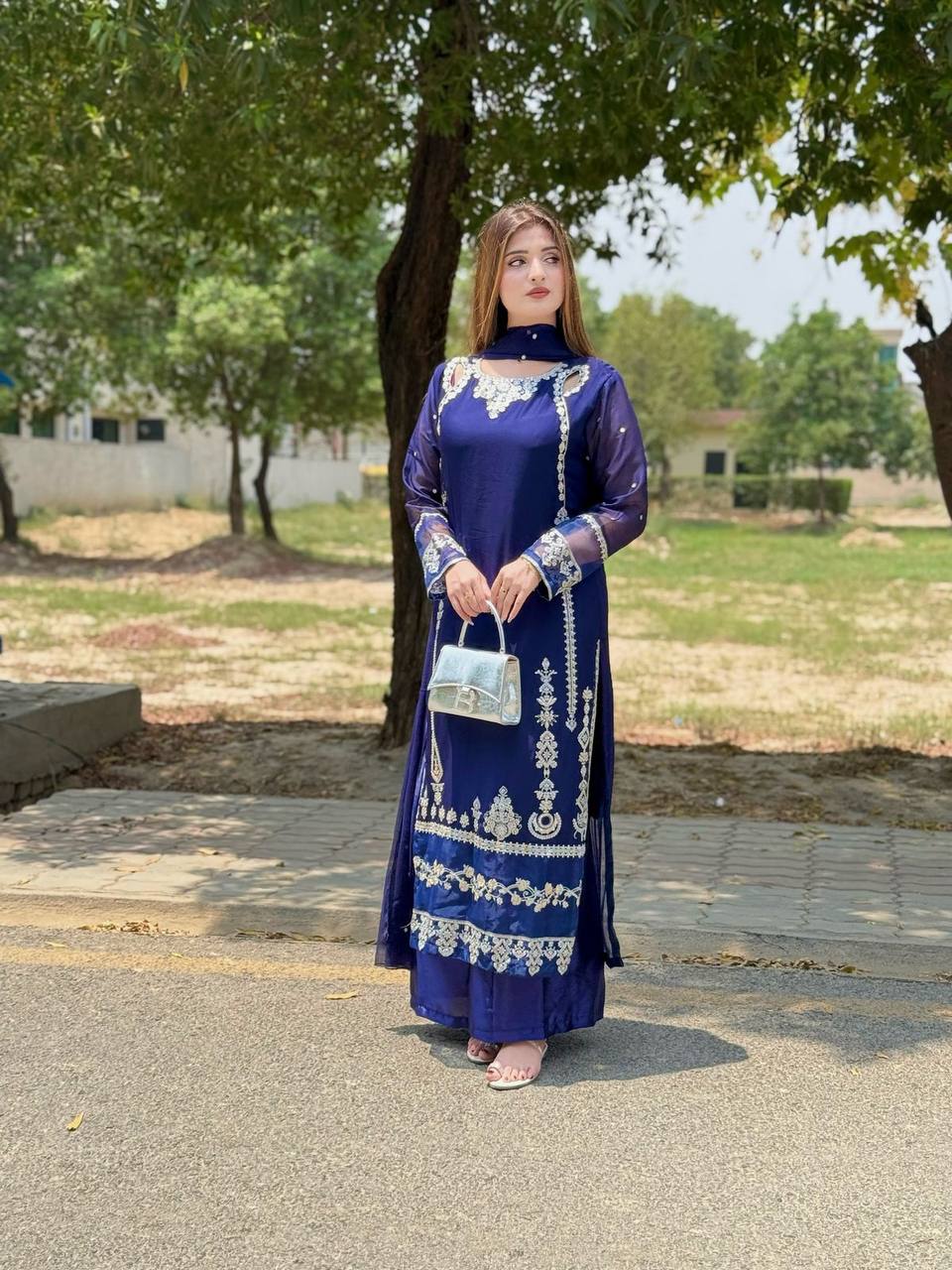 Elegant Embroidered Sequence Work Designer Three Piece Set single available wholesale