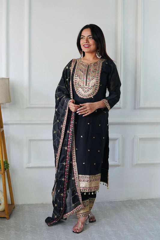 ĐĚSIGNER PARTY WEAR TOP AND PANT WITH FANCY DUPPATA AND EMBROIDERY WORK single available wholesale