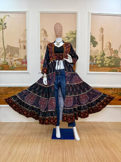 *NAVRATRI SPECIAL INDO-WESTERN SHRUG AND BLOUSE