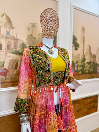 *NAVRATRI SPECIAL INDO-WESTERN SHRUG AND BLOUSE