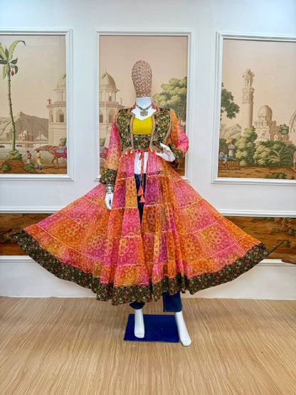 *NAVRATRI SPECIAL INDO-WESTERN SHRUG AND BLOUSE