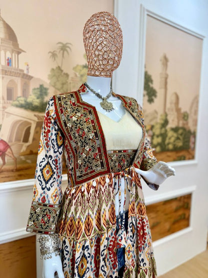 *NAVRATRI SPECIAL INDO-WESTERN SHRUG AND BLOUSE
