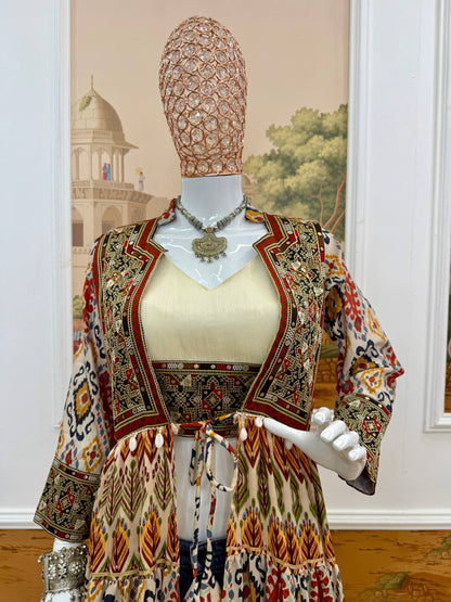 *NAVRATRI SPECIAL INDO-WESTERN SHRUG AND BLOUSE