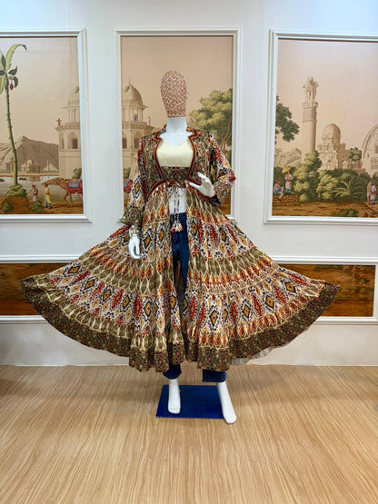 *NAVRATRI SPECIAL INDO-WESTERN SHRUG AND BLOUSE