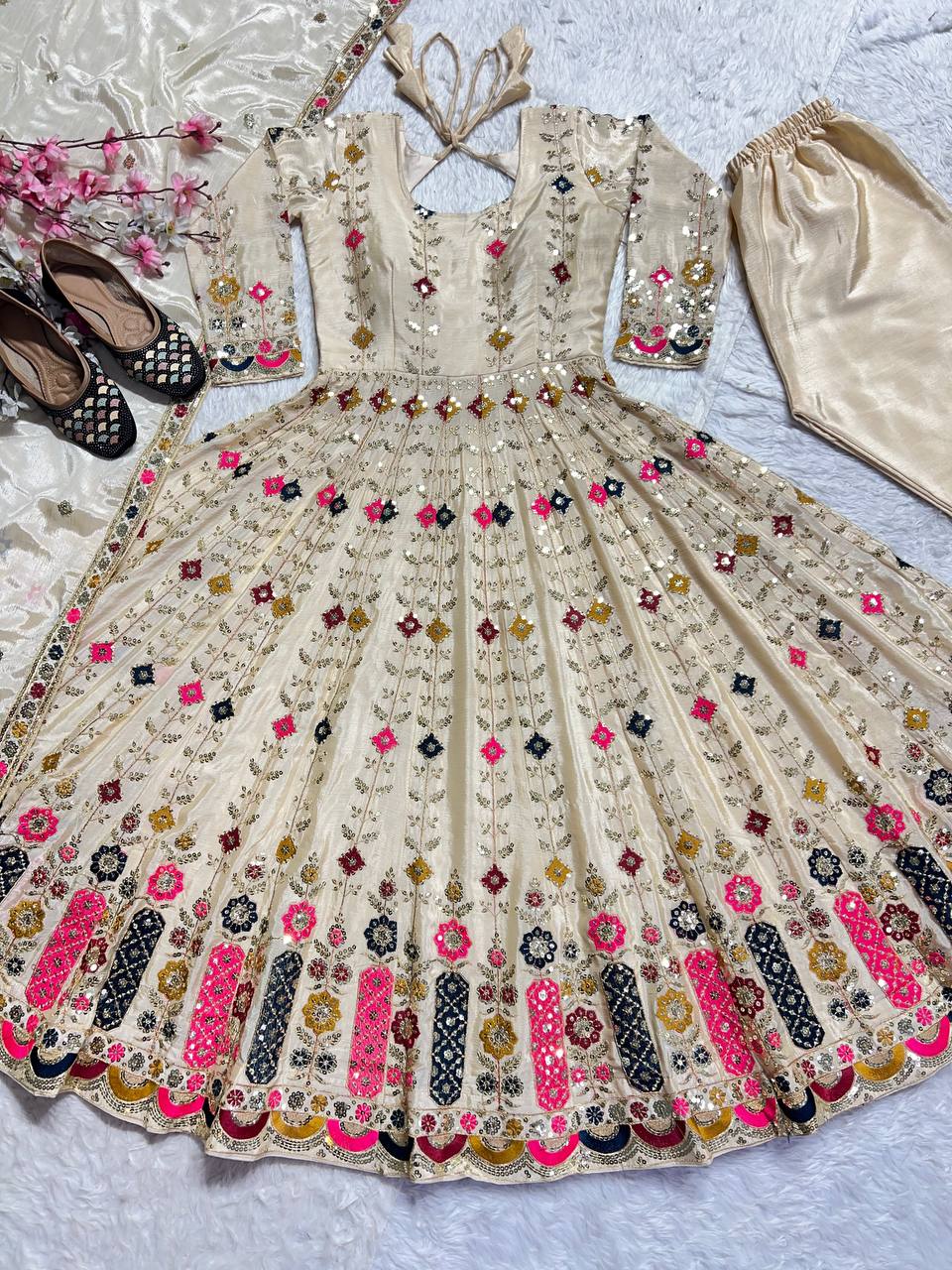 DESIGNER READYMADE ALIA CUT  ANARKALI SUIT COLLECTIONS single available wholesale