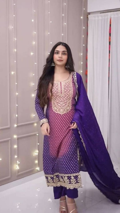 EXCLUSIVE AND TRENDY FOR WEDDING SEASON OUR SEQUENCE EMBROIDERED TOP, PANT AND DUPATTA