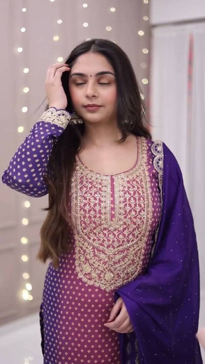 EXCLUSIVE AND TRENDY FOR WEDDING SEASON OUR SEQUENCE EMBROIDERED TOP, PANT AND DUPATTA
