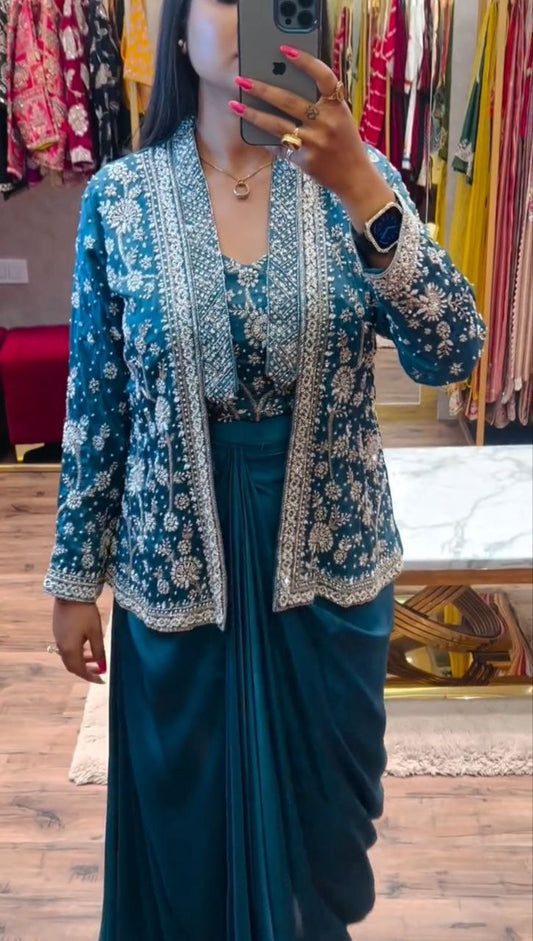 Trending Party Wear Koti with Plazzo 8