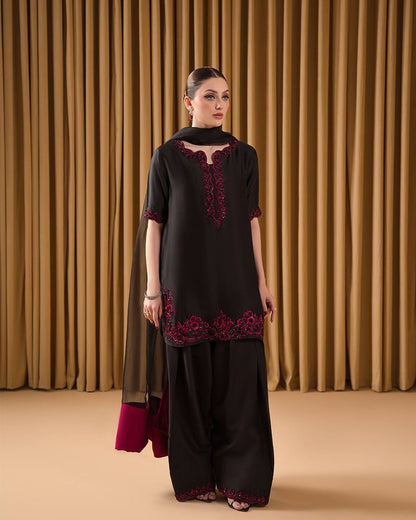 Đěsigner Party Wear Look Pur Natural Crepe Top & Farshi Palazzo With Dupatta set