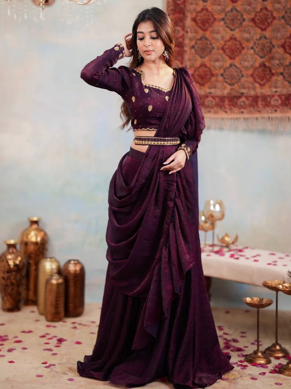 Designer Party Wear Lahenga Saree Collection single available wholesale