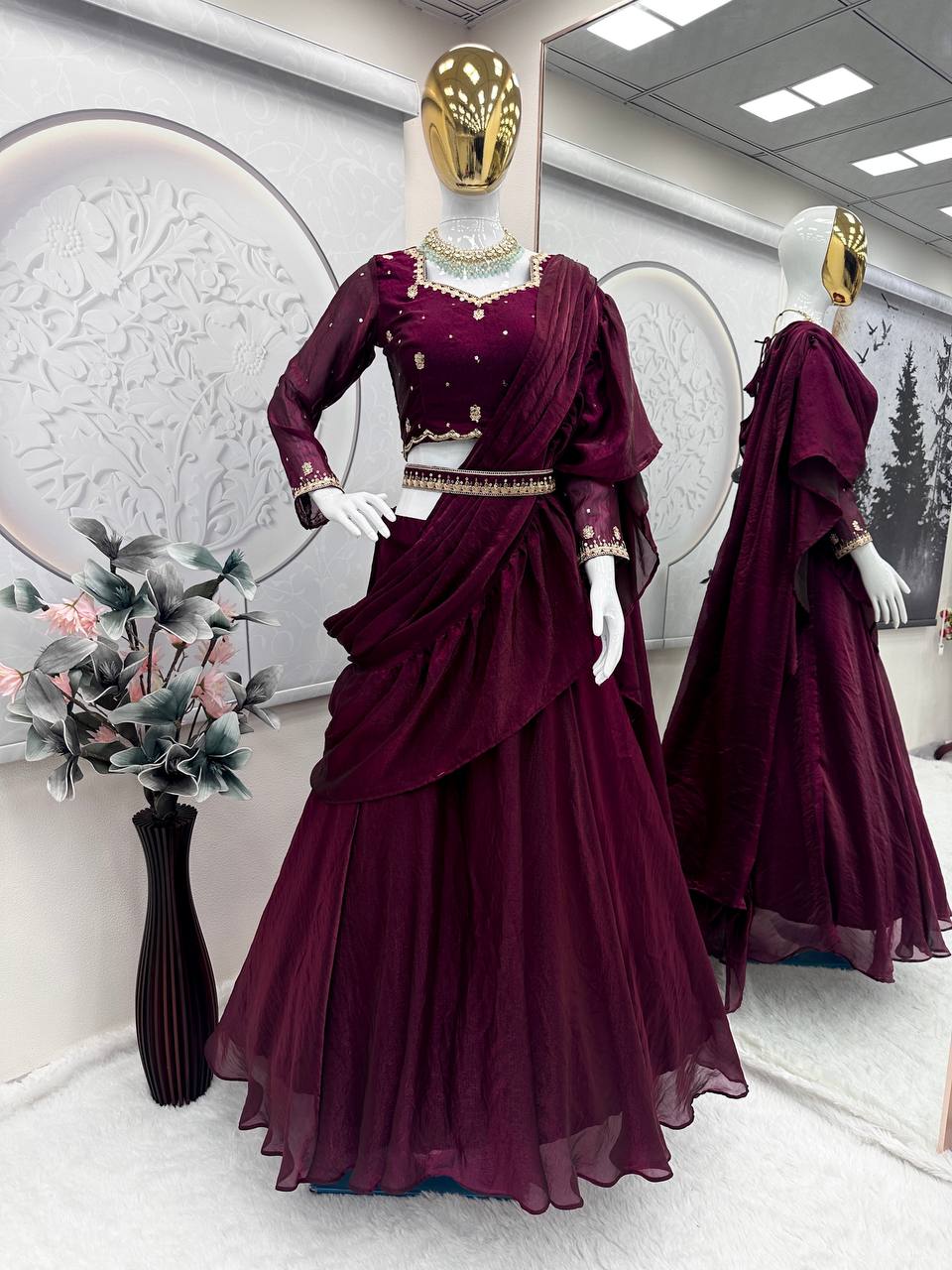 Designer Party Wear Lahenga Saree Collection single available wholesale