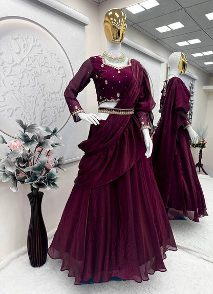 Designer Party Wear Lahenga Saree Collection single available wholesale