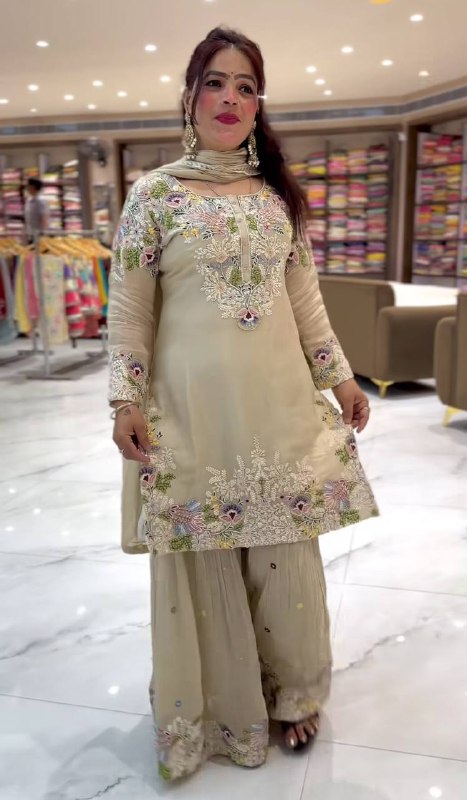 Designer Party Wear Look Top , Sharara Plazzo  and Dupatta single available wholesale