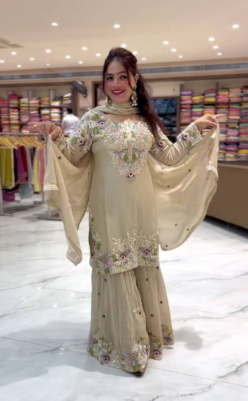 Designer Party Wear Look Top , Sharara Plazzo  and Dupatta single available wholesale