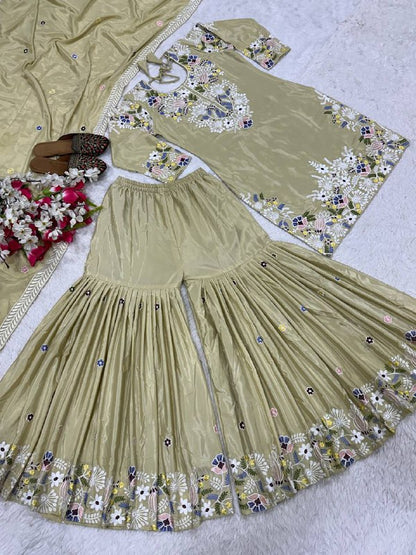 Designer Party Wear Look Top , Sharara Plazzo  and Dupatta single available wholesale
