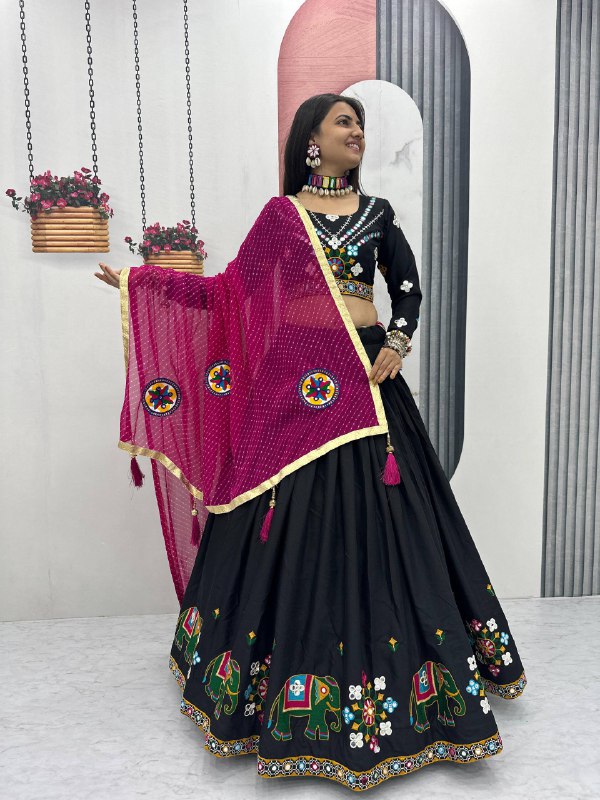 Navratri Special Pure Cotton Lehenga Choli single available wholesale