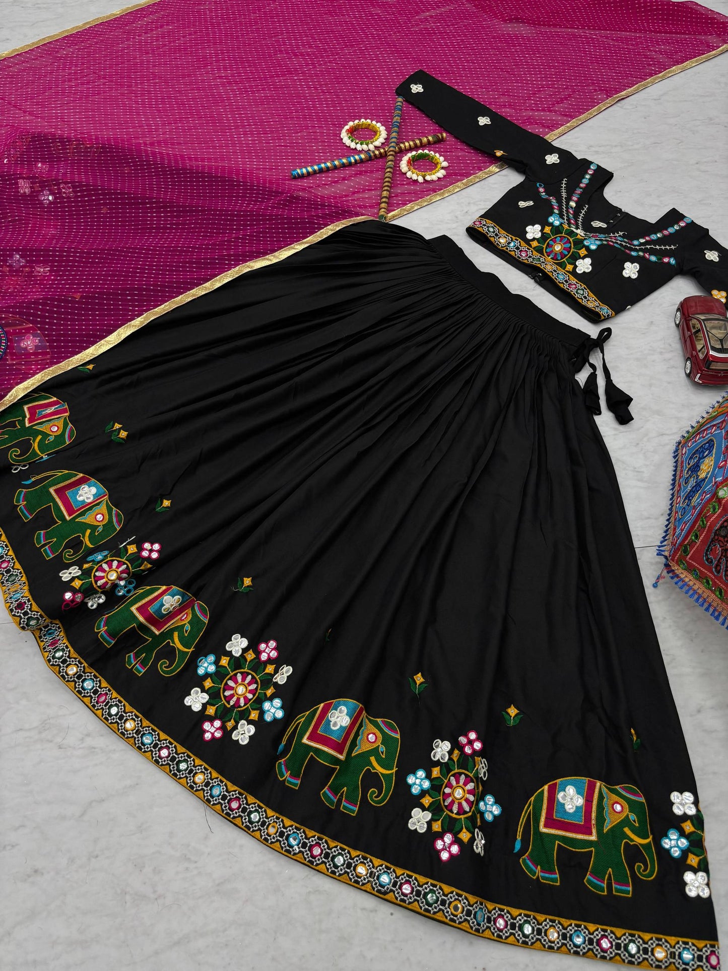 Navratri Special Pure Cotton Lehenga Choli single available wholesale