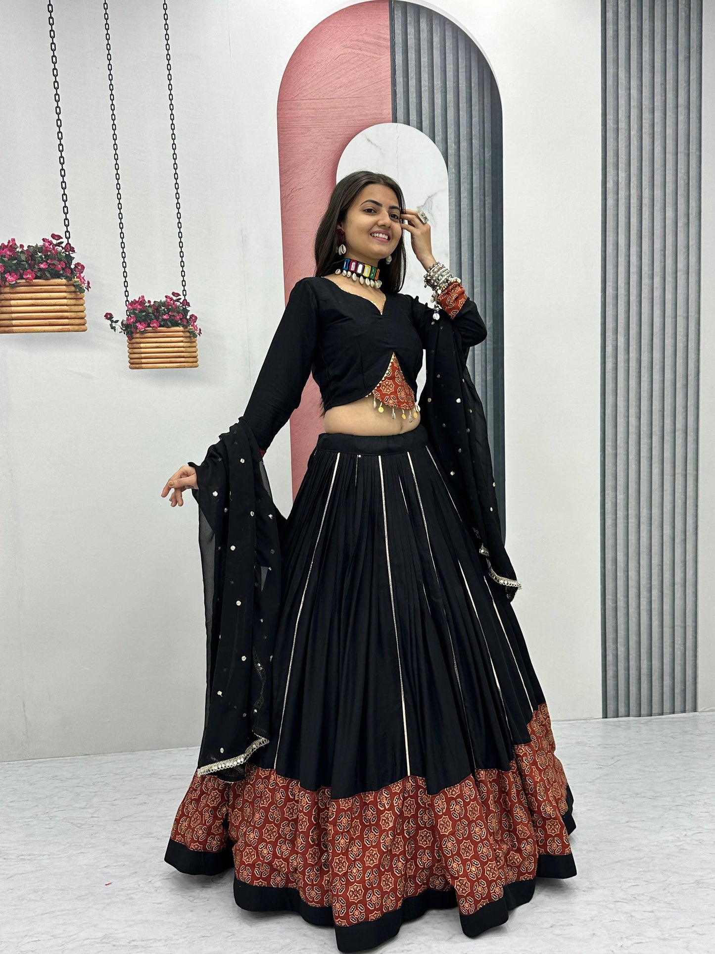 Navratri Special Pure Cotton Lehenga Choli  single available wholesale